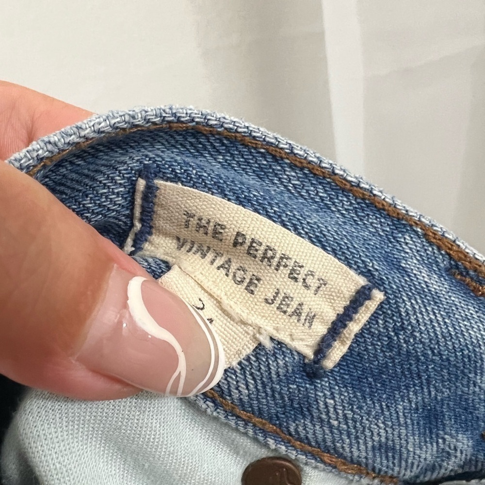 MADEWELL High Rise Distressed Light Wash ‘The Perfect Vintage Jean’ Straight Leg - Picture 9 of 12